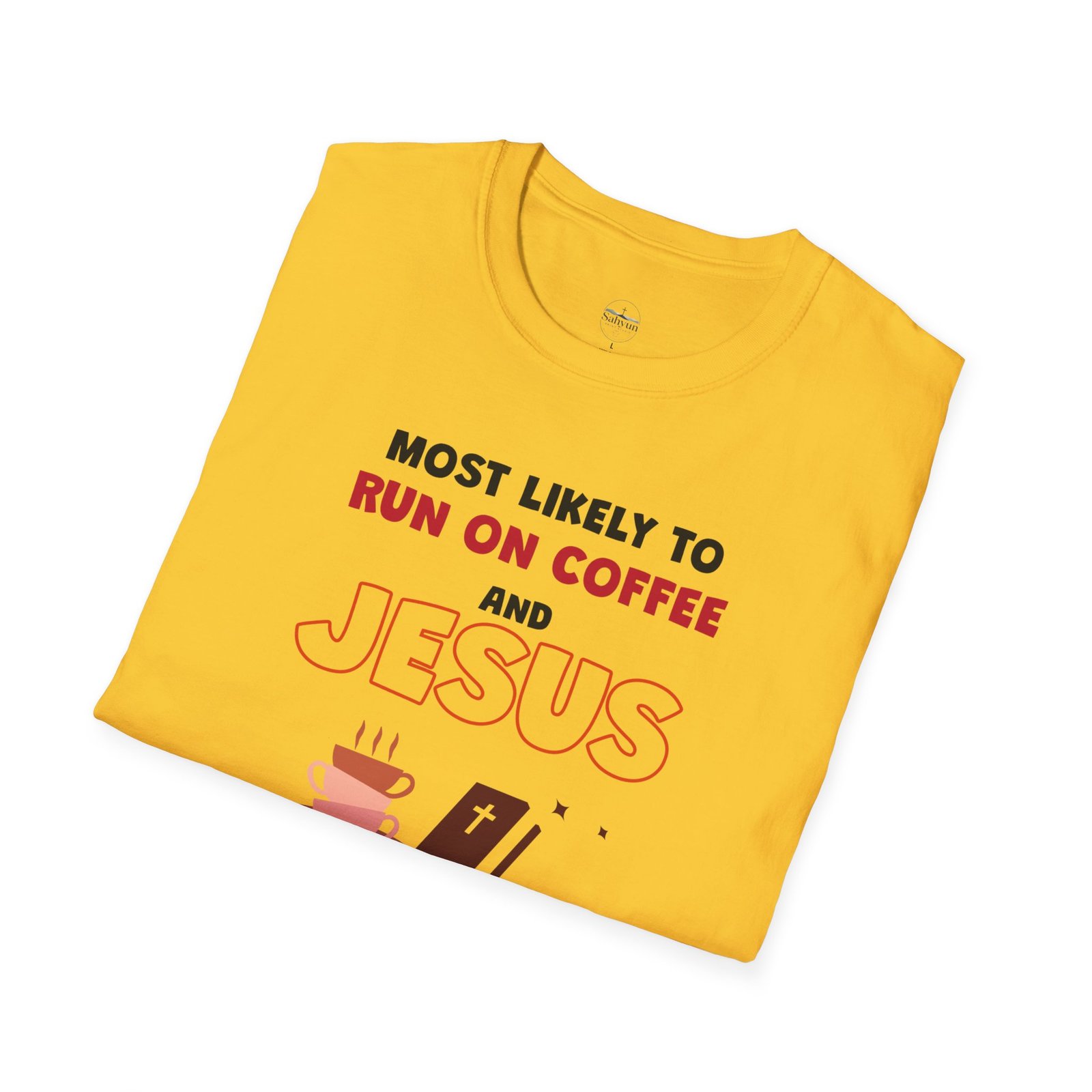 MLT Run on Coffee and Jesus” Christian Coffee Lover T-Shirt - Image 2