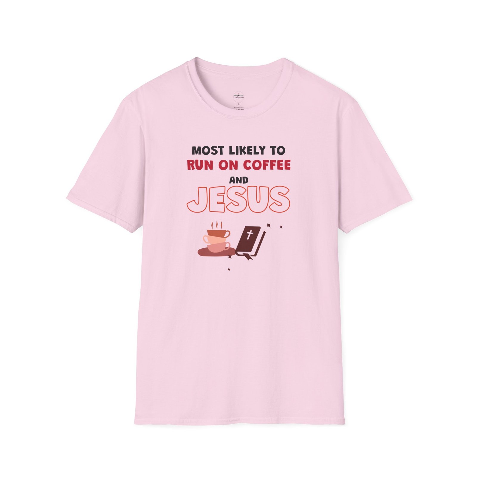 MLT Run on Coffee and Jesus” Christian Coffee Lover T-Shirt - Image 4