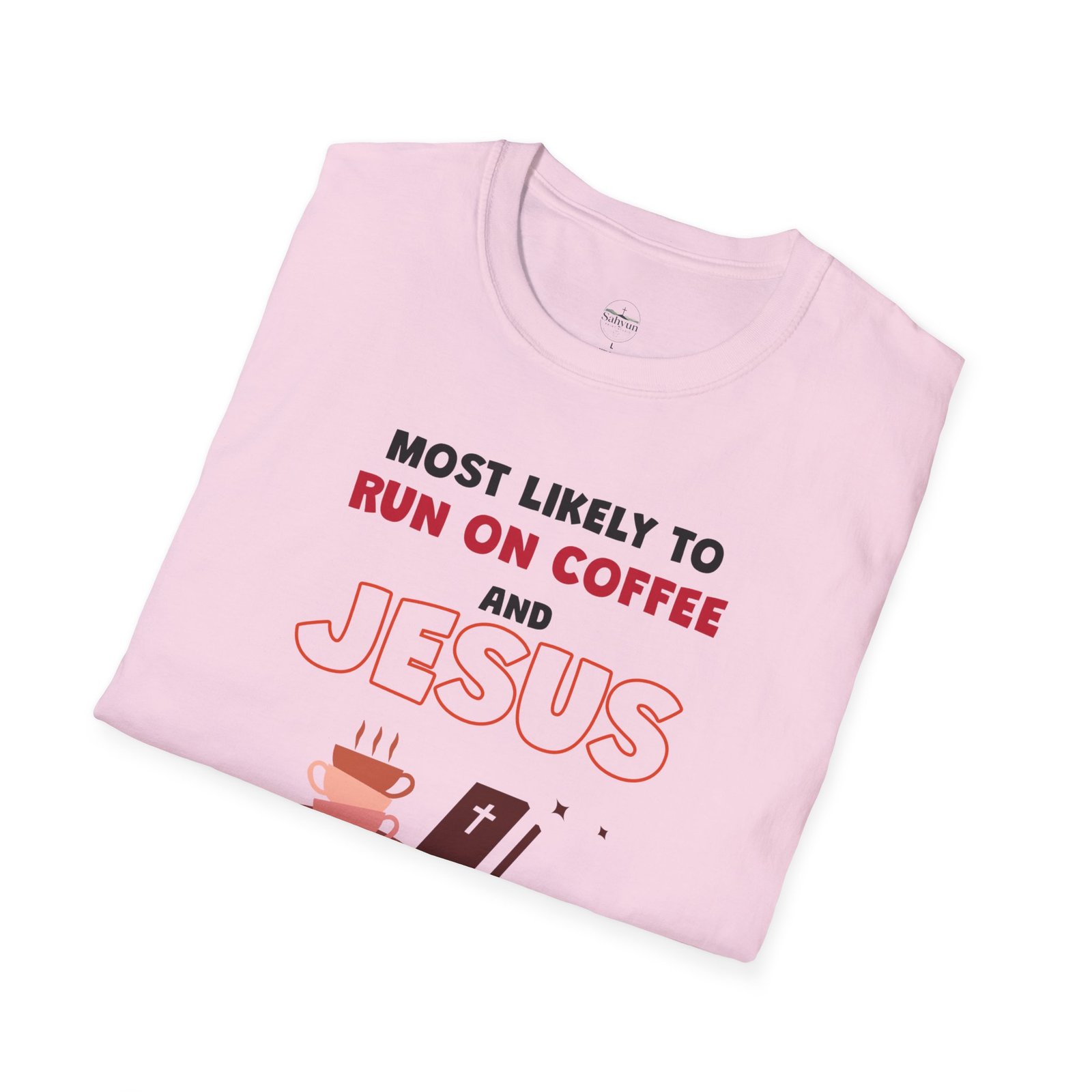 MLT Run on Coffee and Jesus” Christian Coffee Lover T-Shirt - Image 5