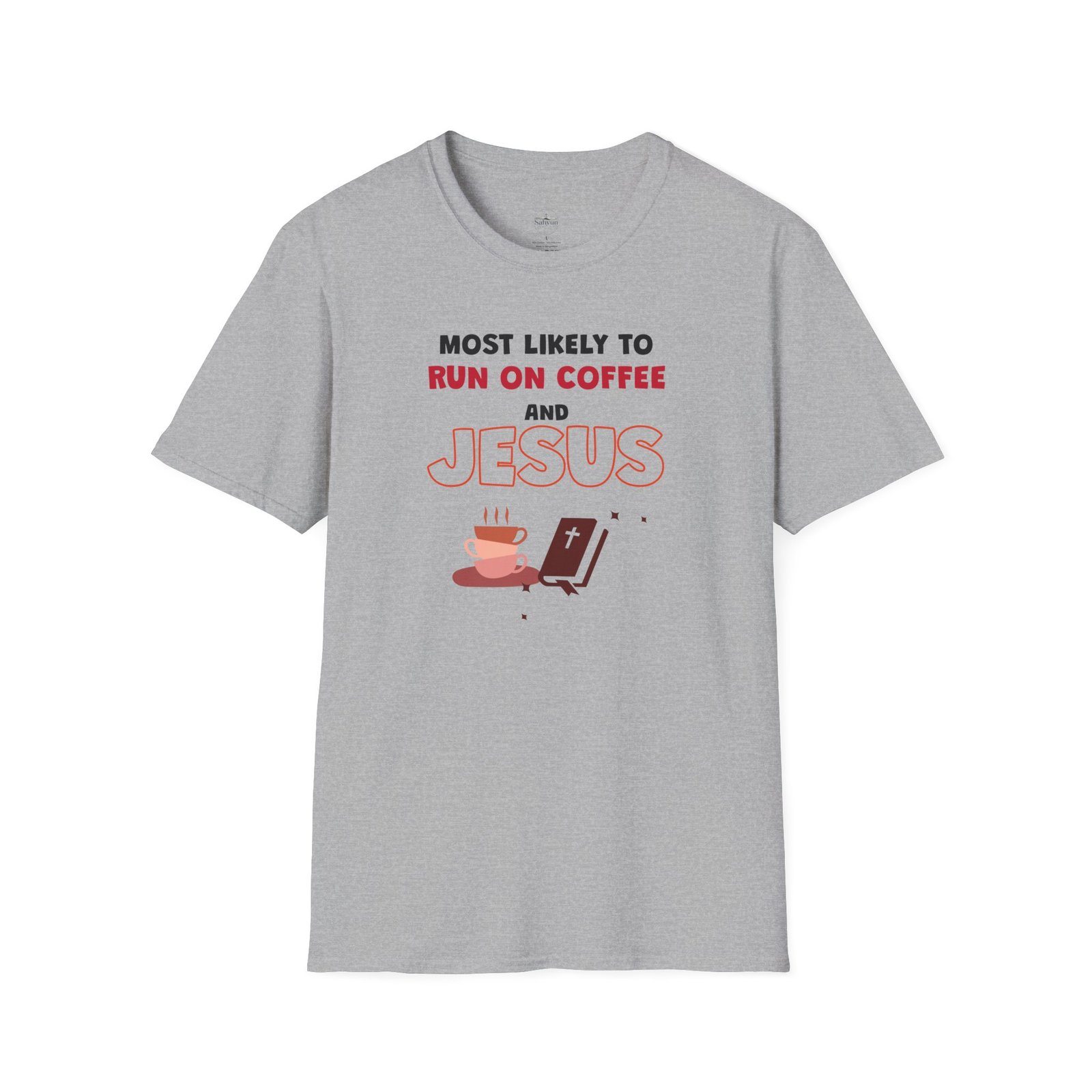 MLT Run on Coffee and Jesus” Christian Coffee Lover T-Shirt - Image 6